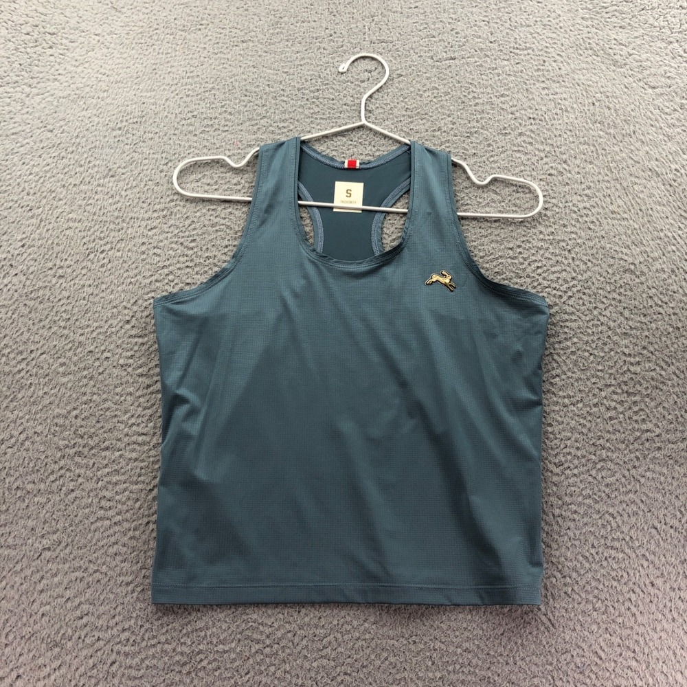 Tracksmith Twilight Crop Tank Top Womens Small Blue Racerback Running Shirt